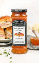 St. Dalfour Heritage Peach Fruit Spread Preserve 2 X 10 Oz. (284 G) wtih Stainless Steel Spreader Spoon (3-Pc Set)