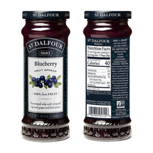 St. Dalfour Classic Trio Set, Blueberry, Red Raspberry, and Strawberry Fruit Spreads Preserves 100% Fruits 10 Oz. (284 G)  (3-Pc Set)