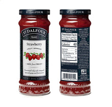 St. Dalfour Strawberry Fruit Spread Preserve 2 X 10 Oz. (284 G) with Stainless Steel Spreader Spoon (3-Pc Set)