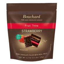 Bouchard Dark Chocolate Strawberry Thins 5.3 Oz. (150 g.) (Pack of 2)
