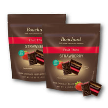 Bouchard Dark Chocolate Strawberry Thins 5.3 Oz. (150 g.) (Pack of 2)