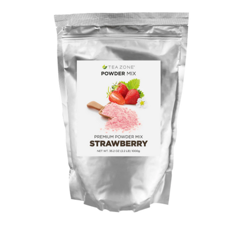 Tea Zone Strawberry Powder Mix for Milk Tea, Bubble Tea, Smoothies 2.2 lbs.
