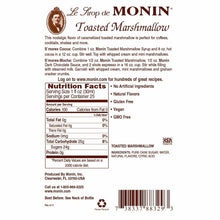 Monin Toasted Marshmallow Syrup for Cocktails, Coffee, and Beverages 750 Ml. / 25.4 Fl. Oz. X 12 (Factory Case)