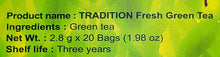 Tradition Brand Fresh Green Tea Whole Leaf Tea Bag 2.8 G. X 20 Bags (Pack of 2)