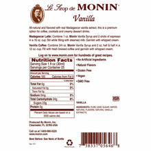 Monin Vanilla Syrup for Cocktails, Coffee, and Beverages 750 Ml. / 25.4 Fl. Oz. X 12 (Factory Case)