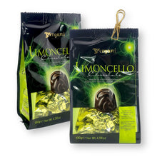 Vergani Limoncello Italian Dark Chocolate Praline with Limoncello Liqueur Cream Filled 4.58 Oz. X 2 with Bonus Vintage Design Metallic Bag Clip