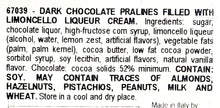 Vergani Limoncello Italian Dark Chocolate Praline with Limoncello Liqueur Cream Filled 4.58 Oz. X 2 with Bonus Vintage Design Metallic Bag Clip