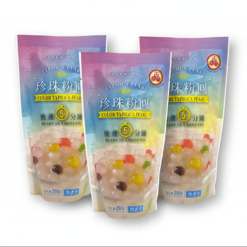 WuFuYuan Color Boba Tapioca Pearls Ready in 5 Mins 8.8 Oz (Pack of 3)