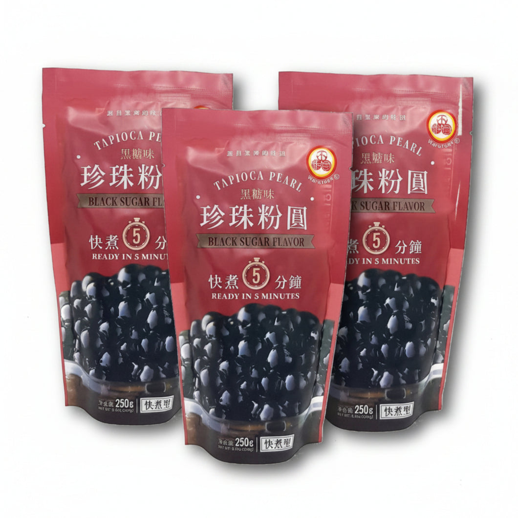 WuFuYuan Black Boba Tapioca Pearls Ready in 5 Mins 8.8 Oz (Pack of 3)