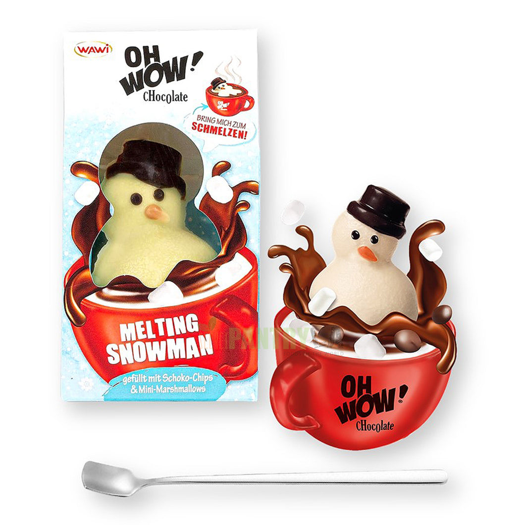 Wawi OH WOW! Melting Snowman Hot Chocolate 75 g. with Holidays Pendant Stainless Steel Spoon (2-Pc Set)