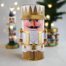 Wicklein Nutcracker Tin with Mini Cherry Fruit Filled Milk Chocolate Gingerbread Lebkuchen Cookies 7.05 Oz. /200 g.