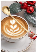 6-Piece Christmas Theme Cartoon Style Gold Stainless Steel Spoon Gift Set