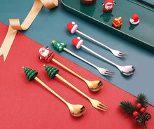 6-Piece Christmas Theme Cartoon Style Gold Stainless Steel Spoon Gift Set