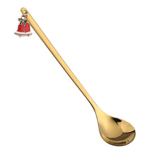 6-Piece Christmas Pendant Gold Stainless Steel Coffee/Tea/Dessert Spoon Gift Set