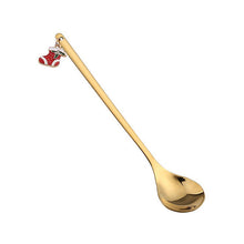 6-Piece Christmas Pendant Gold Stainless Steel Coffee/Tea/Dessert Spoon Gift Set