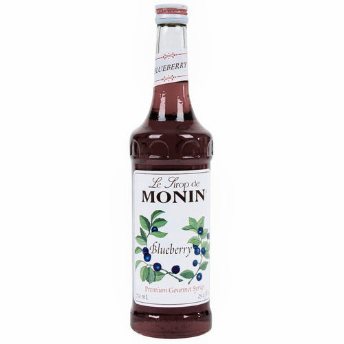 Monin Blueberry Syrup for Cocktails, Coffee, and Beverages 750 Ml. / 25.4 Fl. Oz. X 12 (Factory Case)