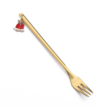 6-Piece Christmas Pendant Gold Stainless Steel Forks Gift Set