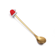 6-Piece Christmas Theme Cartoon Style Gold Stainless Steel Spoon Gift Set