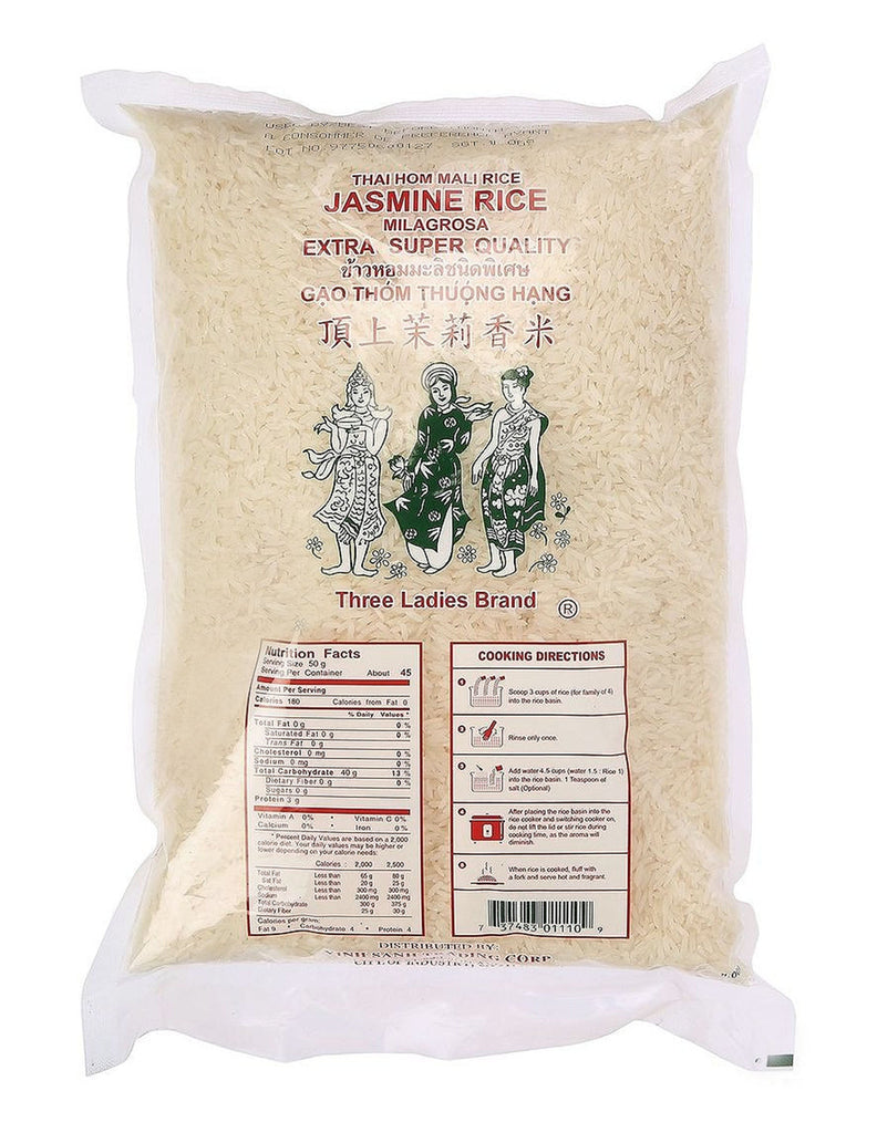 Three Ladies Thai Hom Mali Rice Jasmine Rice 5 lbs. (2.27 kgs ...