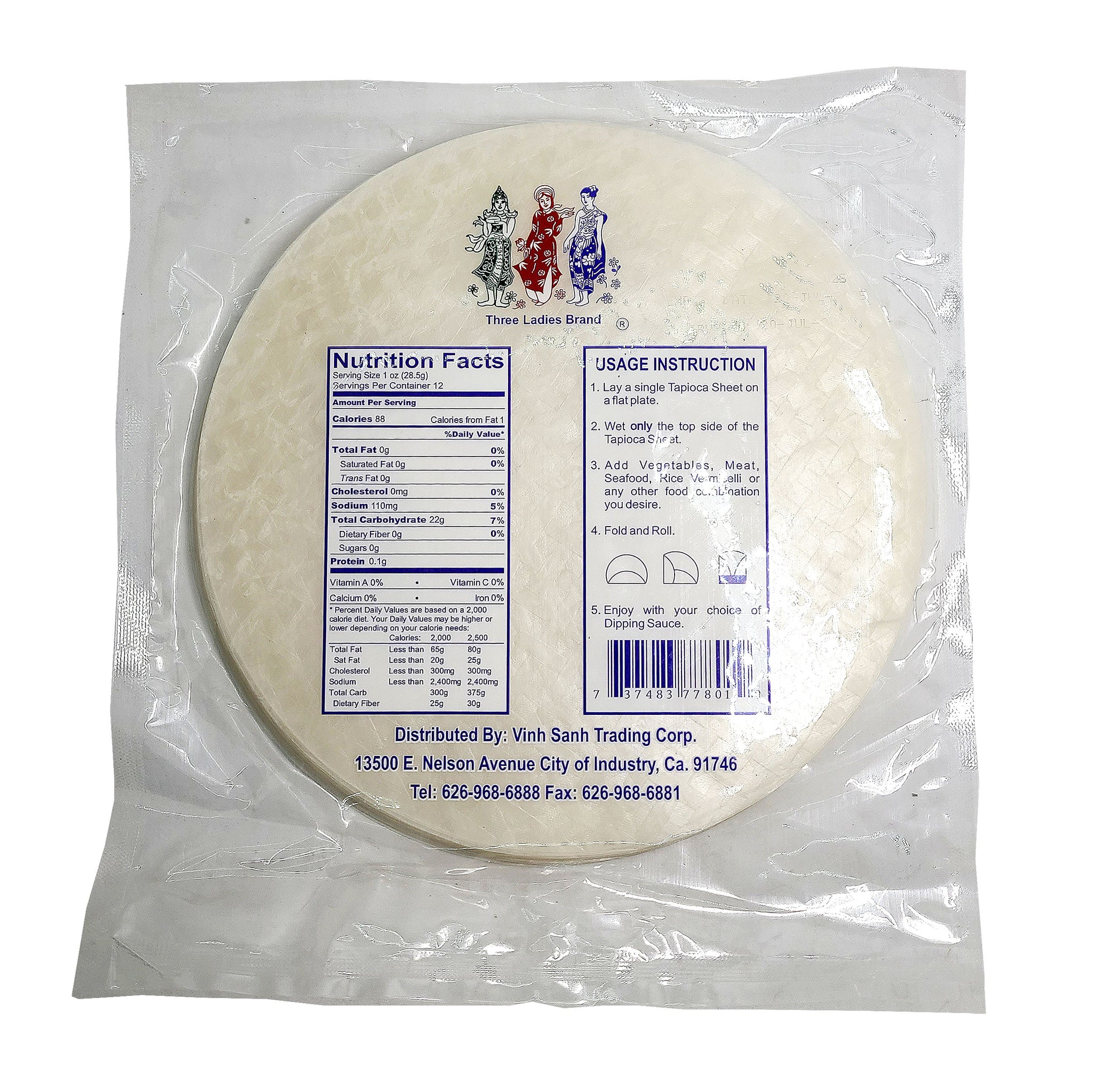 Tapioca Wrappers Three Ladies Vietnamese Spring Roll Tapioca Sheet Banh Trang Deo Wrapp ...