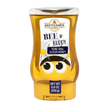 Breitsamer Honig Bee Buddy Pure Raw ACACIA Honey Squeeze Bottle 8.8 oz. (250 g.) X 2 with Bonus Gold Stainless Steel Round Tea Spoon (3-Pc Set)
