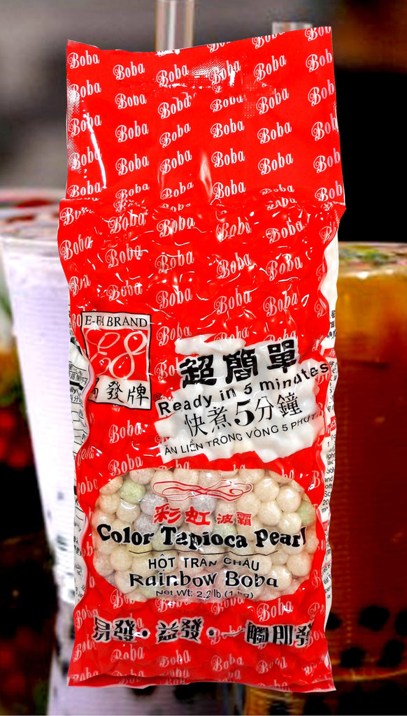 EFa Rainbow Boba Tapioca Pearls Bubble Tea Ready in 5 Mins 2.2 lbs