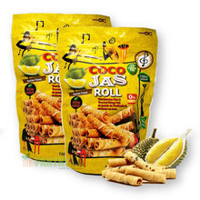 Coco Jas Roll Thai Coconut Rolls (Thong Muan) DURIAN Flavor 100% Natural 3.53 Oz. X 2