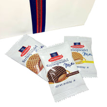 Daelmans Stroopwafels Mini Trio Pack 3 Flavors: Caramel, Honey, and Chocolate, 12 Each Flavor Total 36 Pieces Gift Boxed