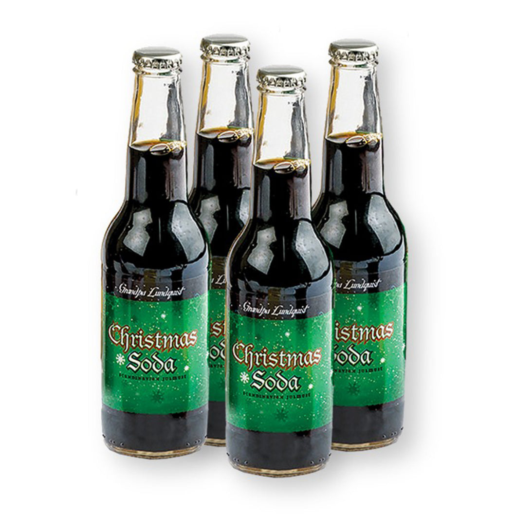Grandpa Lundquist Christmas Soda Scandinavian Winter Beverage 12 Fl. Oz. (Set of 4)