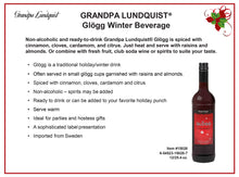 Grandpa Lundquist Glögg Traditional Scandinavian Winter Beverage 25.4 Fl. Oz.