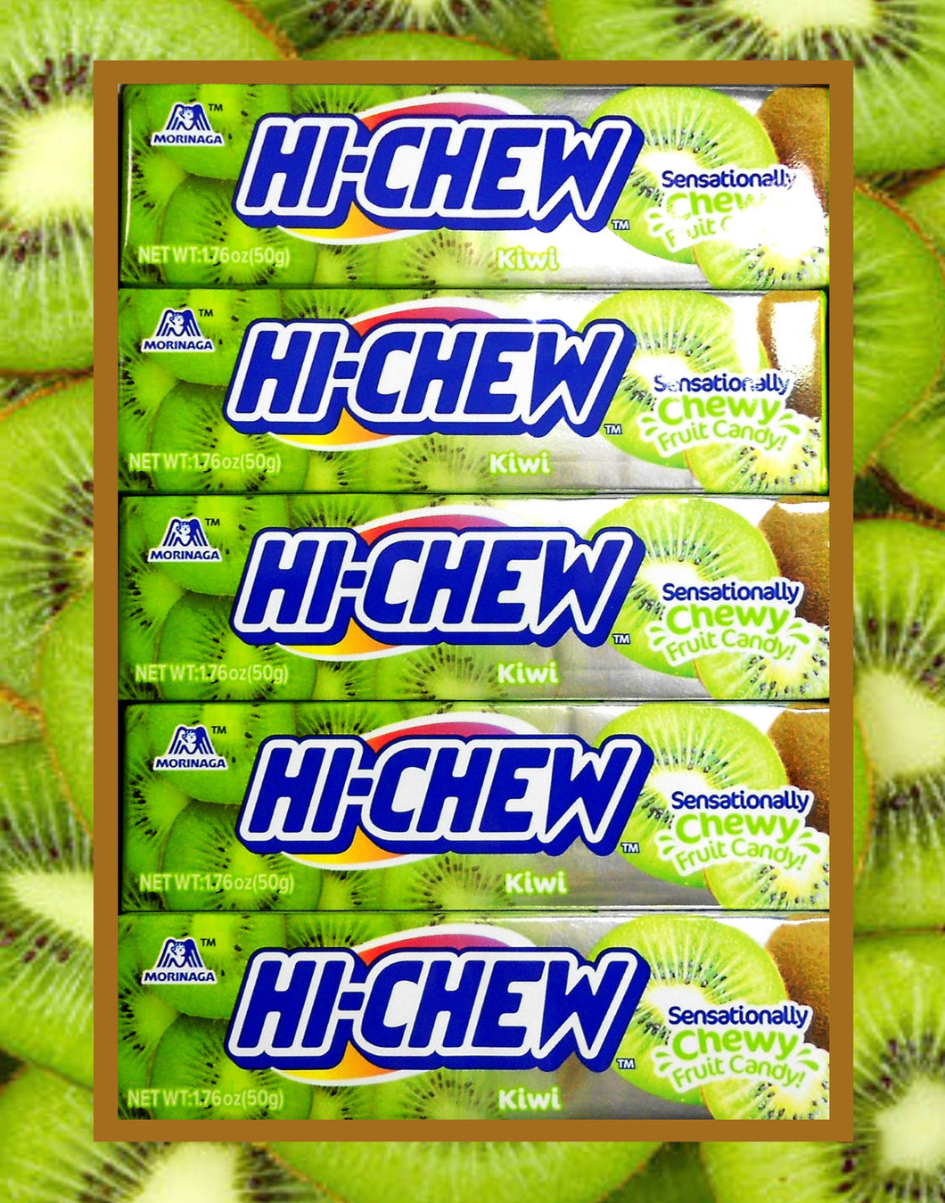 Hi-Chew Stick Kiwi with Chia Seeds by Morinaga (Pack of 10)