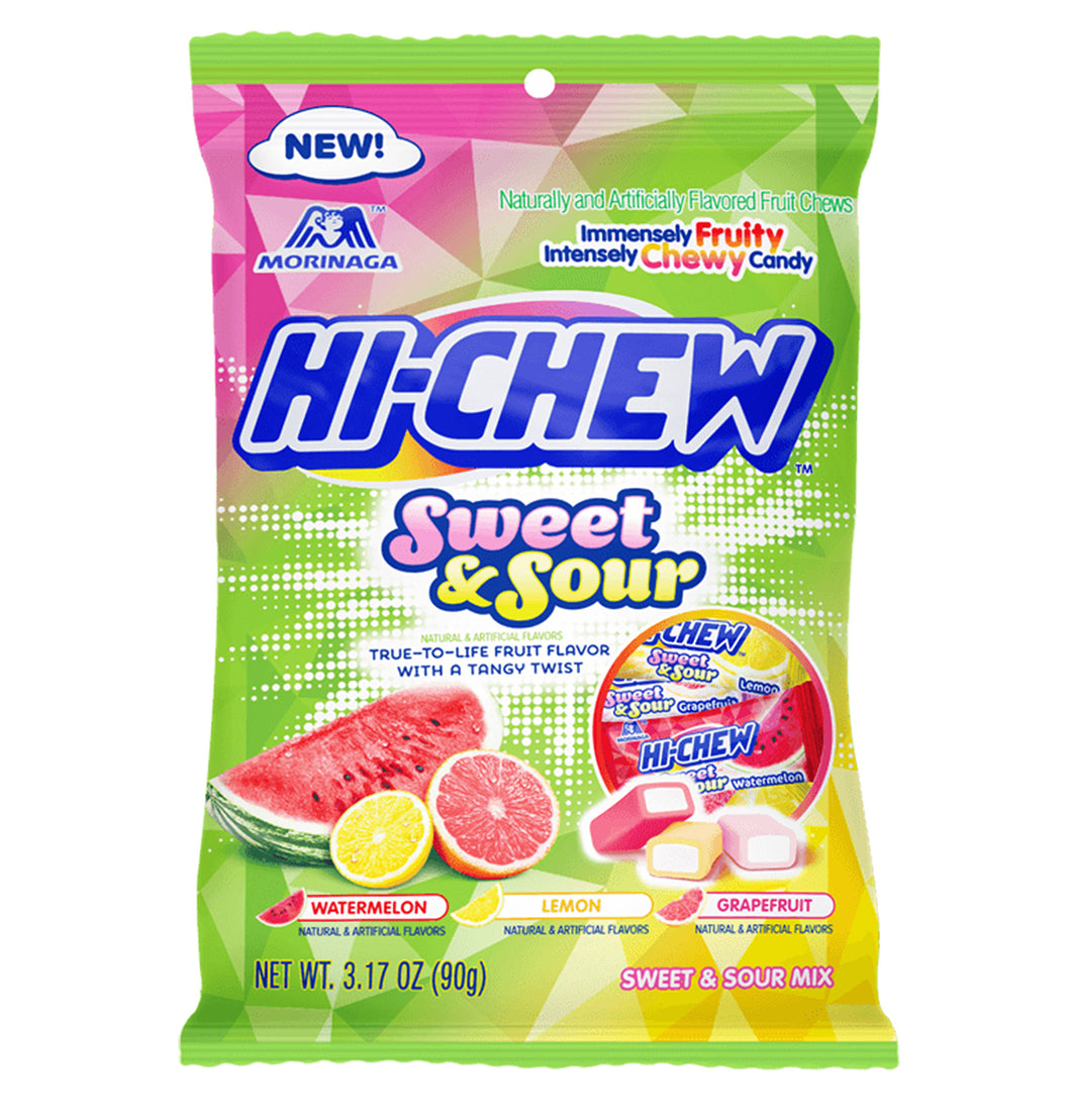 Hi-Chew Sweet & Sour Mix Fruity Chewy Candy Bag by Morinaga 3.17 Oz.