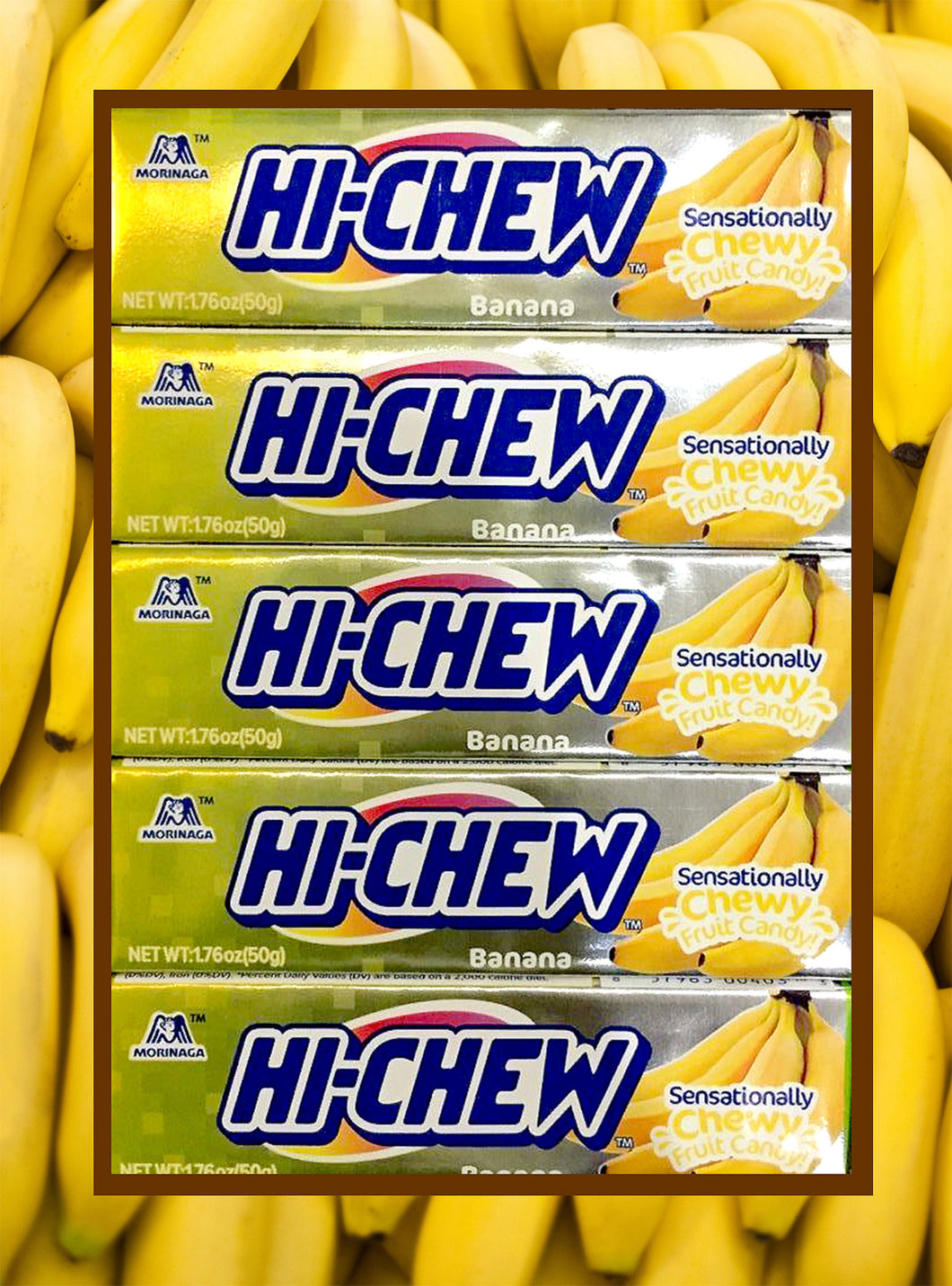 Hi-Chew Stick Banana Chewy Fruit Candy by Morinaga (Pack of 5)