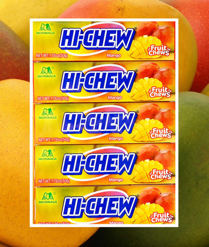 Hi-Chew Stick Mango Chewy Fruit Candy by Morinaga (Pack of 5)