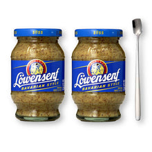 Lowensenf Bavarian Sweet & Spicy Mustard 10.05 oz.(285 g) 2-Pack with Stylish Stainless Steel Spoon