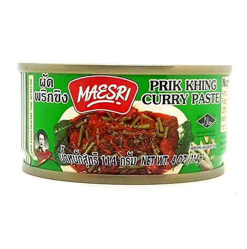 Mae Sri Authentic Thai Prik Khing Curry Paste 4 Oz. (Pack of 4)