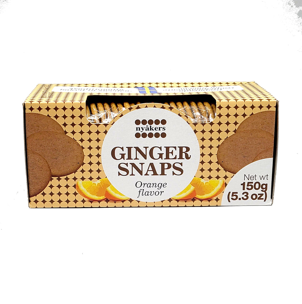 Nyakers Pepparkakor Swedish Gingersnaps Cookies Natural Orange Flavor 5.3 Oz /150 g. (Pack of 2)