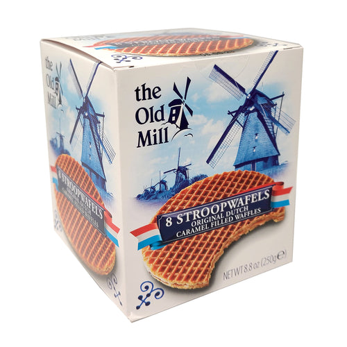 The Old Mill Stroopwafels Original Dutch Caramel Filled Wafers BOX 8.8 Oz. (250 g.)