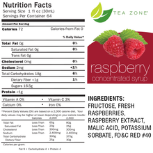 Tea Zone Raspberry Fruit Syrup 64 Oz.