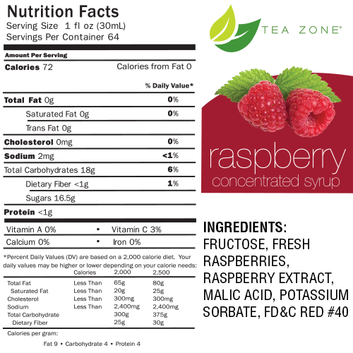 Tea Zone Raspberry Fruit Syrup 64 Oz. – SecretPantryLA