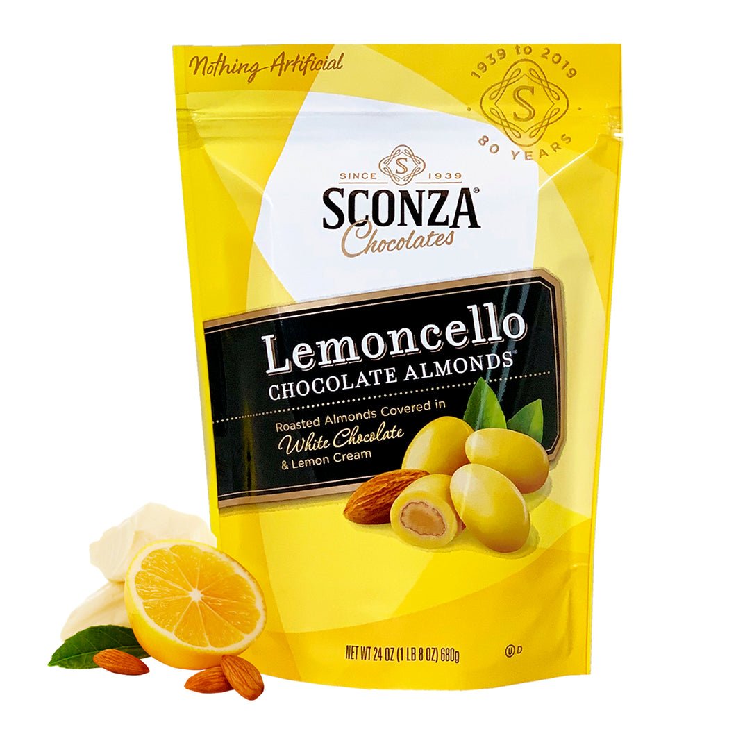 Sconza Lemoncello Chocolate Almonds 24 Oz.