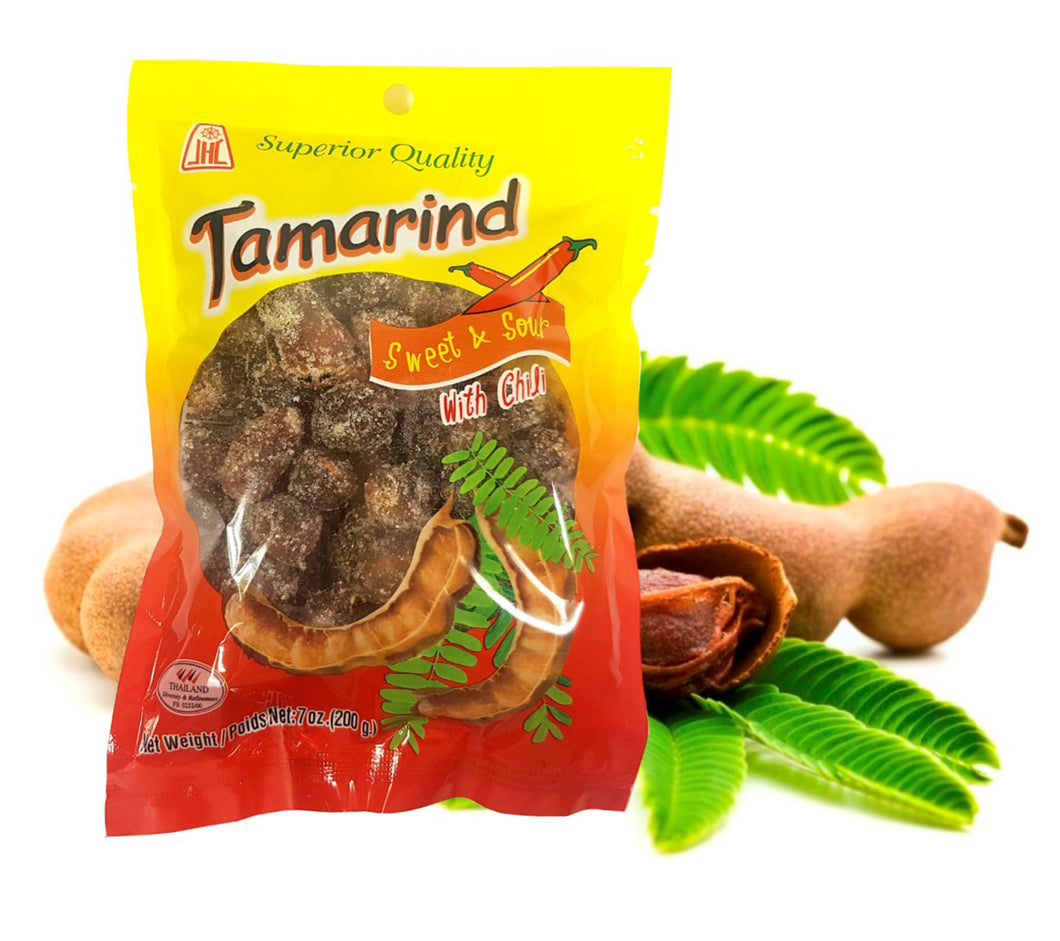 Thai Sweet & Sour Tamarind with Chili Snack Whole Pod A little Spicy 7 Oz.