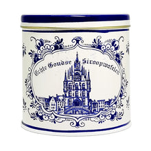 Verweij 100% Butter Stroopwafels Authentic Dutch Caramel Syrup Filled Waffles Blue Gift Tin 8.8 OZ.