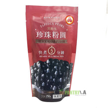 WuFuYuan Boba Tapioca Pearls 3 Variety Pack (Black Sugar, Color, Green Tea) 8.8 Oz each with 25 Boba Straws Individually Wrapped