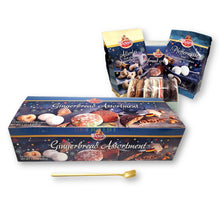 Wicklein Gingerbread  Lebkuchen Assortment 3 Varieties Gift Box 1.32 Lb. with Gold Stainless Steel Stirring Spoon