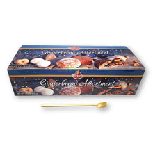 Wicklein Gingerbread  Lebkuchen Assortment 3 Varieties Gift Box 1.32 Lb. with Gold Stainless Steel Stirring Spoon