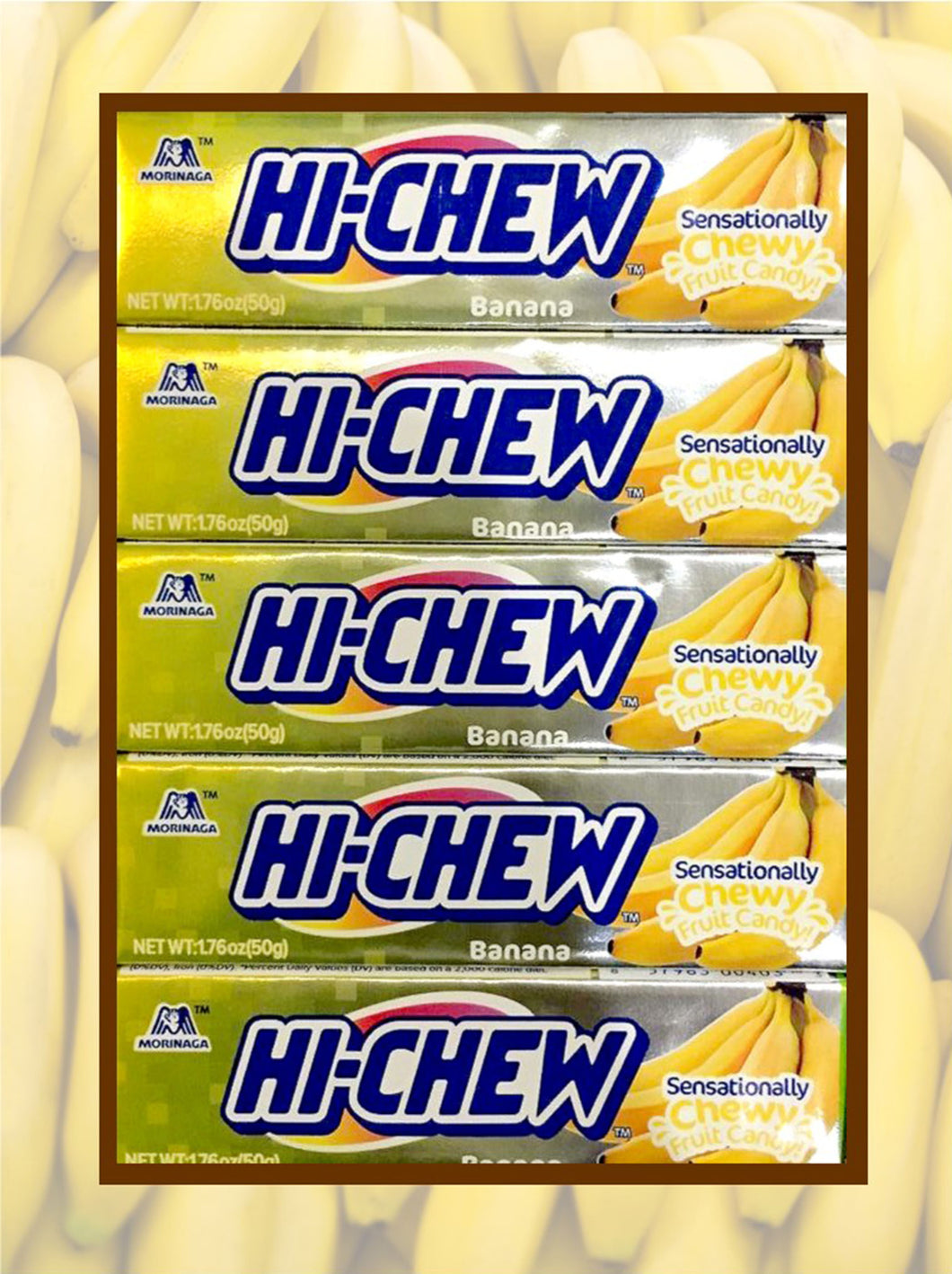 Hi-Chew Stick Banana Chewy Fruit Candy by Morinaga (Pack of 10)