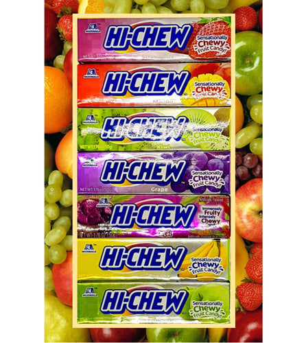 Hi-Chew Stick Chewy Fruit Candy by Morinaga 7 Assorted Flavors 2 Each Flavor (Pack of 14)